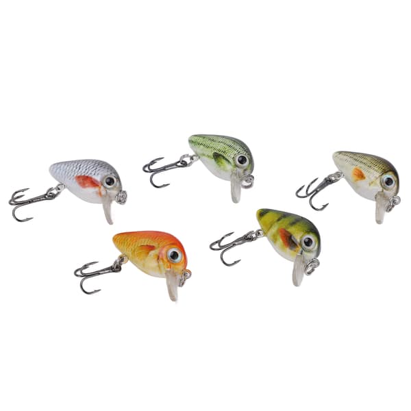 Kit med 5 Mini Crankbait Fiskedrag med Låda, Hårda Drag för Sötvatten och Saltvatten, Typ 3