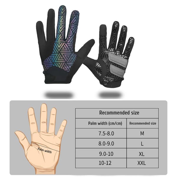 Unisex Reflekterende Skridsikre Touchscreen Fuld Finger Cykelhandsker til Mountainbiking