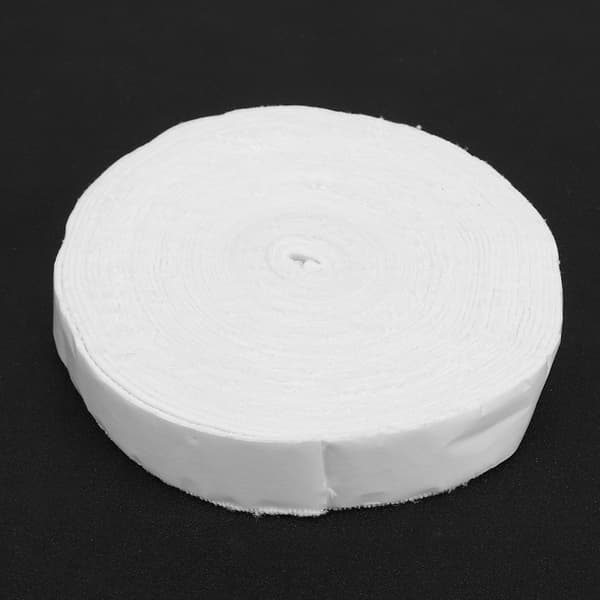 Halkfri, svettabsorberande grepptejp för badminton- och tennisracketar, 10m, vit polyesterfiber.