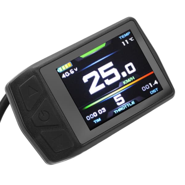 LCD-display för elscooter med bakgrundsbelysning och 24-48V USB-port. Slitstark ABS-panel.