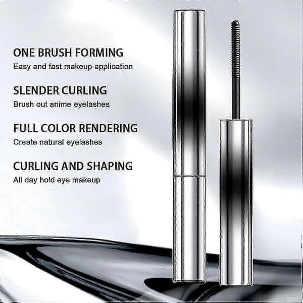 Olivia Blaire Iron Wand mascara, med sin børstefrie metallbørste, skaper 3D-buede vipper (brun).