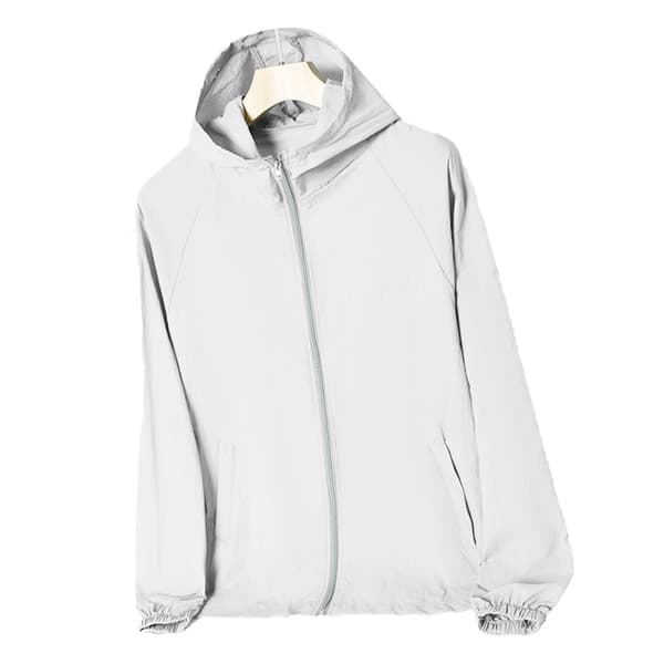 Letvægts åndbart UV-solbeskyttelsestøj til mænd til sommer, hvid, XL, polyester, 150g