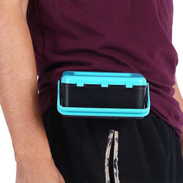 Bærbar fiskemaddingboks med 2 rum, klips og udluftning til orme og levende madding