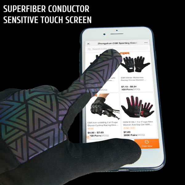 Unisex Reflekterende Skridsikre Touchscreen Fuld Finger Cykelhandsker til Mountainbiking