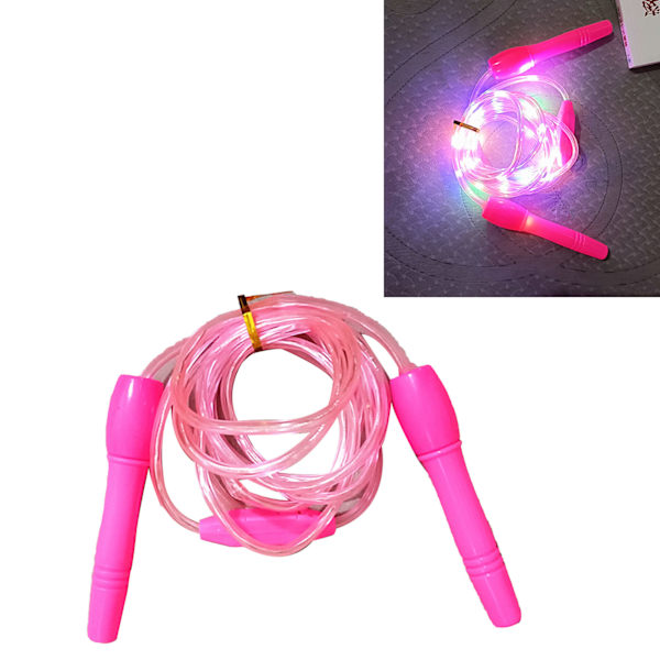 Justerbart självlysande hopprep för vuxna och barn, rosa