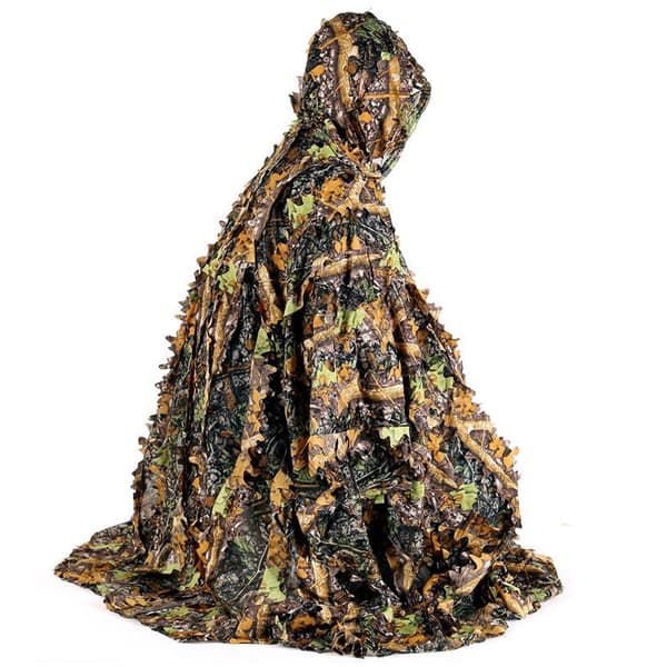 3D kamouflage Ghillie-dräkt för herr jakt, laserskuren stereoversion, polyestermaterial