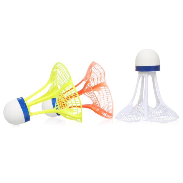 3 st hållbara vindtäta badmintonbollar i nylonplast för inomhus- och utomhusträning