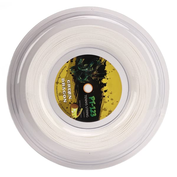 Vit polyester tennissträng 1,25 mm 200 m med dubbelsöm, slagtålig