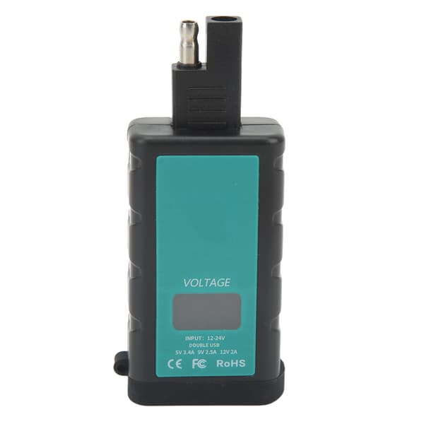 Motorsykkel ladeadapter SAE til USB Dobbel QC3.0-port IP66 Vanntett