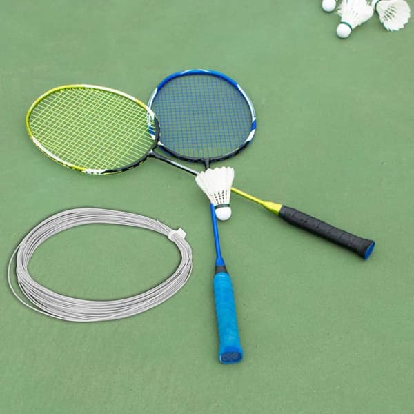 2 st badmintonsträng 10m hög flexibilitet hållbar multifilament för racket (vit)