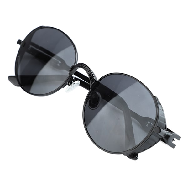 Retro Unisex Polariserede Solbriller til Mænd og Kvinder, Sort Ramme, Grå Linser C32