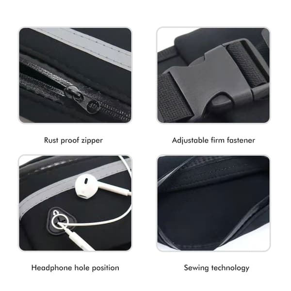 Handsfree hundsele med reflekterande blixtlåsficka för utomhuslöpning och promenader.