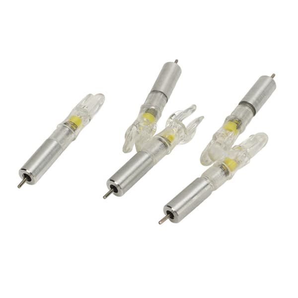 5 STK LED Lysende Pilehaler med Batteri, Plast, Nem Installation til Pile, 6,2 mm Indvendig Diameter, Gul