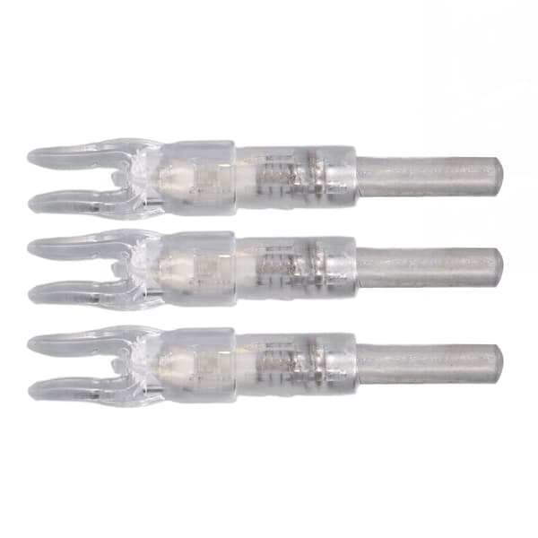 3PCS belysta pilspetsar 6,2 mm innerdiameter PE automatisk lysande för utomhusbågskytte