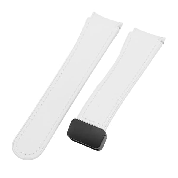 Silikone armbånd med quick release og magnetisk spænde til Watch 6, 5 og 4, hvid.