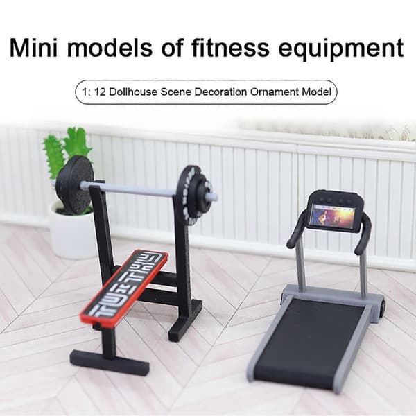 Mini fitnessudstyr - velegnet til dukkehuse - lavet af PLA-materiale