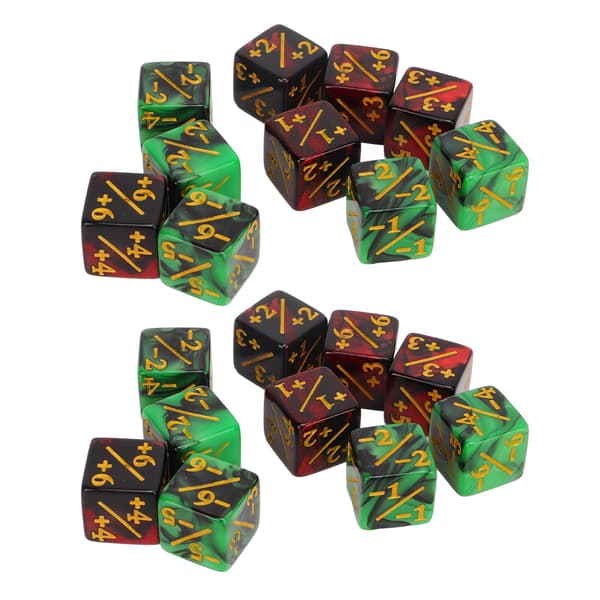 20 st 16 mm tärningar, 2 färger, med addition och subtraktion för matematikundervisning