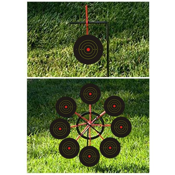 Selvlysende fluorescerende selvklebende skyteskiver for pistoler og rifler, 20 cm, med 28 lapper