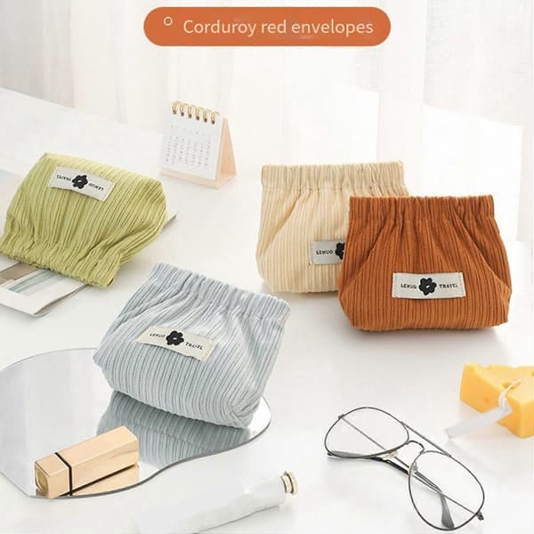 udvidelige fløjlsopbevaringsposer til hårelastikker, fløjlsposer til læbestifter