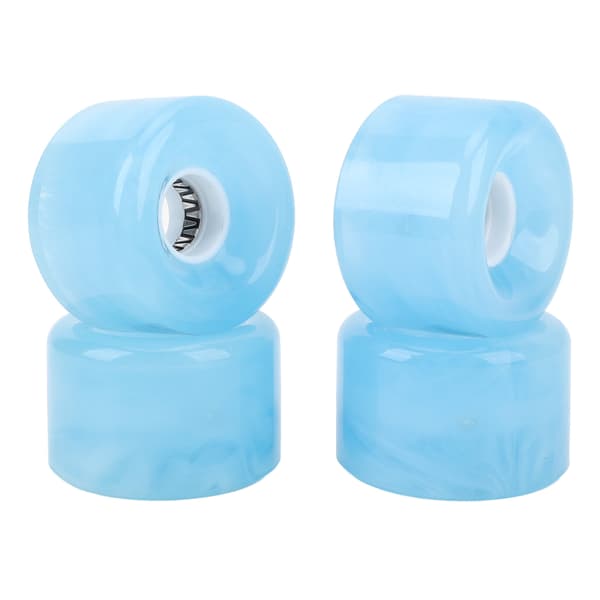 4 stk. gennemsigtige PU skateboardhjul med flash 78A til longboard skateboard blå