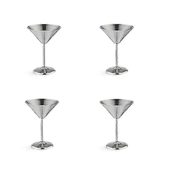 Martiniglassett i rustfritt stål, 8 unse metallcocktailglass, uknuselig og holdbart.