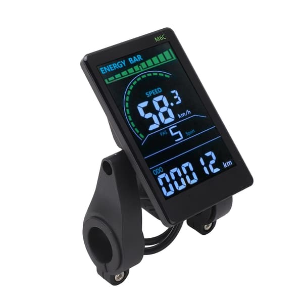 ABS LCD-displaymåler til elcykler med kontrolpanel og vandtæt 6-bens kabel 24V-60V