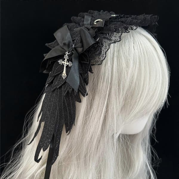 Gotisk Lolita Englevinge Pannebånd – Justerbart, Stilig Hodeplagg – Perfekt for Cosplay og Punk