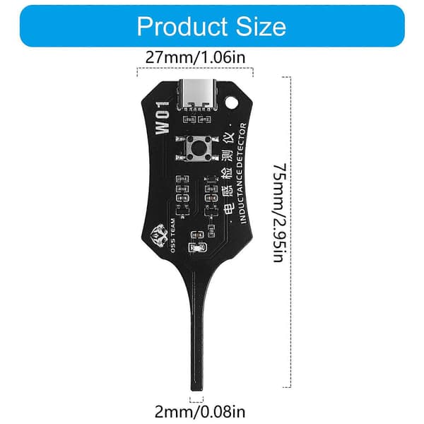 W01 Induktansetesteren, en induktansdetektor, har rask chipbehandling og et ergonomisk design.