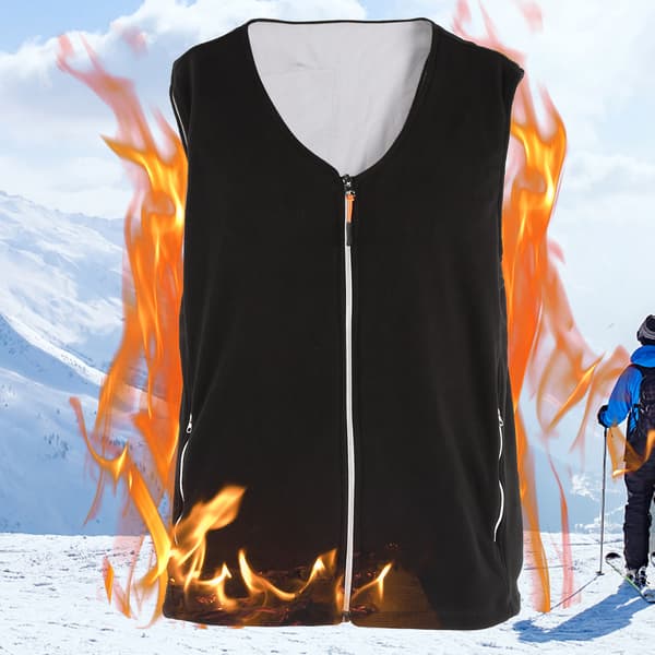 Unisex USB elektrisk opvarmet smartvest, kulfiber, til vinter