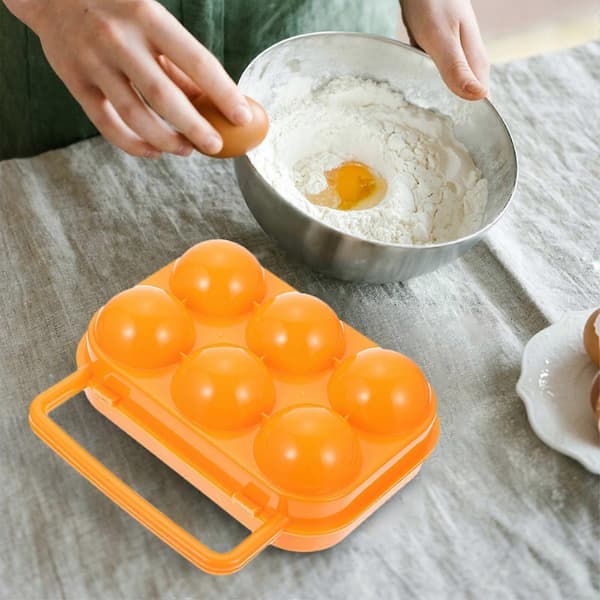 Camping eggoppbevaringsboks, kan holde 6 egg
