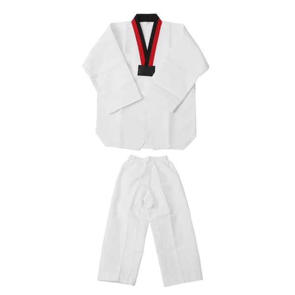 Hvit Taekwondo-uniform for barn med bomullsbelte Karate Judo TKD Dobok
