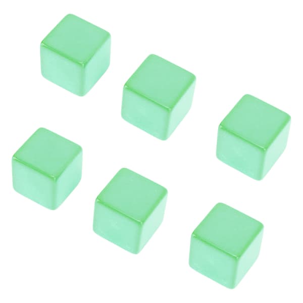 6 STK Tomme Plastterninger DIY Ufærdige Terninger 6 Sider til Undervisning og Fester