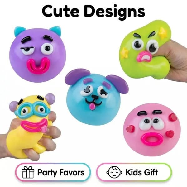 Ny Smushers Hund Ansigtsbytte Squishy, Blødt Langsomt Stigende Fidget Legetøj, Søde Dyre Squishies til Stress...