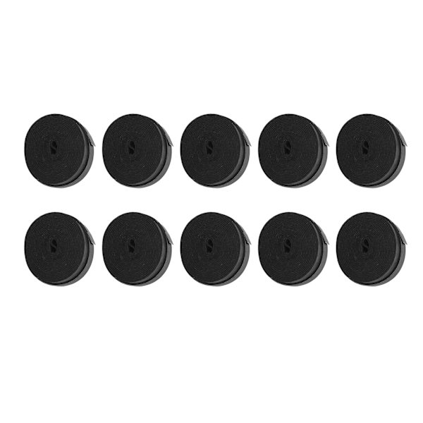 10 stk. svedabsorberende skridsikkert griptape til tennisketcher, badminton, squash, fiskestang - sort