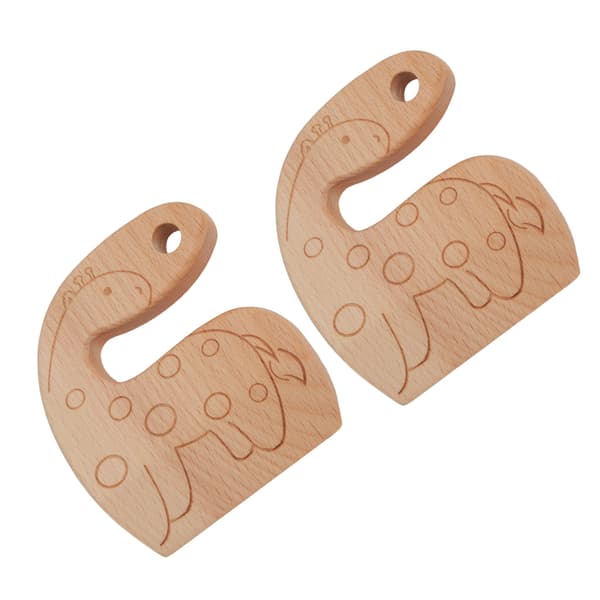 Träkniv för barn, säker ergonomisk design, köksredskapsleksak för åldrarna 2-8, 2 st