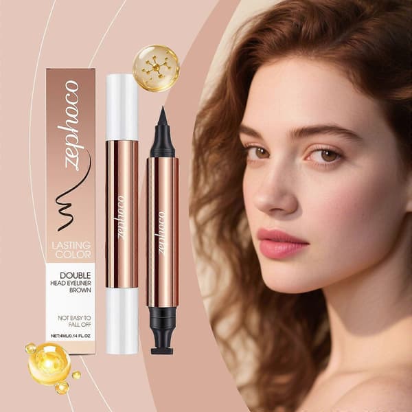 2-i-1 Profesjonell Flytende Eyelinerblyant for Kvinner, Perfekt Blend Øyedefiner for Presis