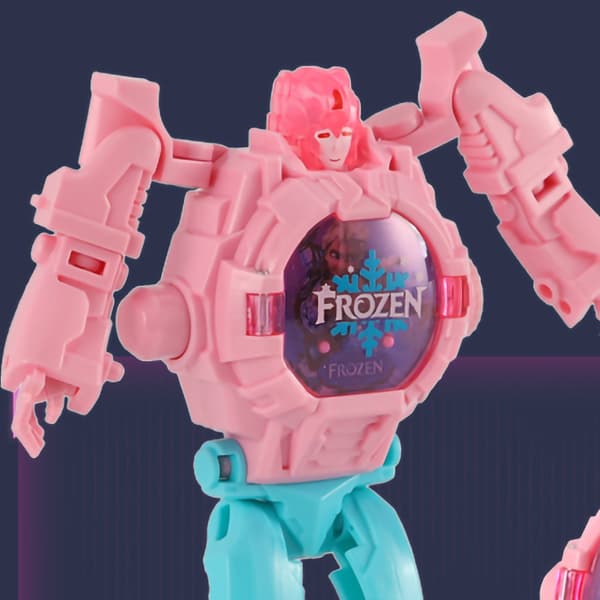 Deformerbart robotarmbandsur med tecknad projektion för pojkar och flickor, typ 6