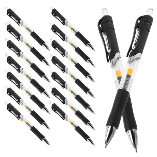 Sort gelblækpen med komfortgreb; jævn skrift og hurtigtørrende; velegnet til kontor og studie
