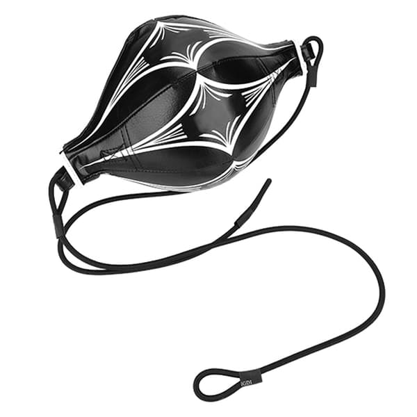 Speedball i lær for boksing og MMA, boksesekk med svart elastisk snor