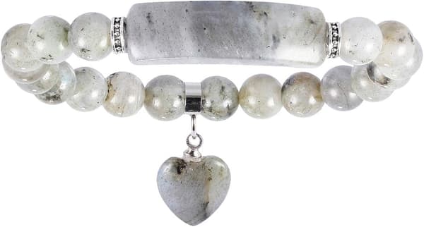 Hjertevedhæng Helbredende Krystalsten Armbånd til Kvinder | Chakra Helbredende Sten Armbånd, 8mm Poleret.