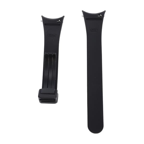 Tunt silikonarmband med vikbart spänne för Galaxy Watch 6 5 4 Dam Svart