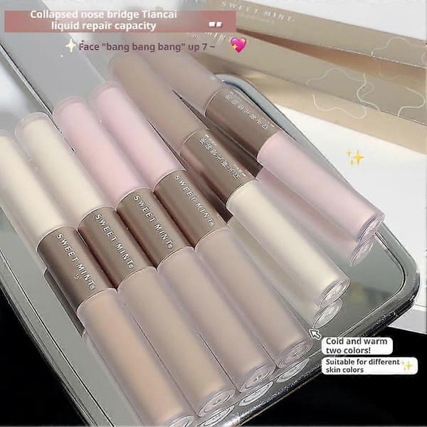 Dubbelsidig highlighting-/contouring-stick, matt finish, 3D-highlightingeffekt