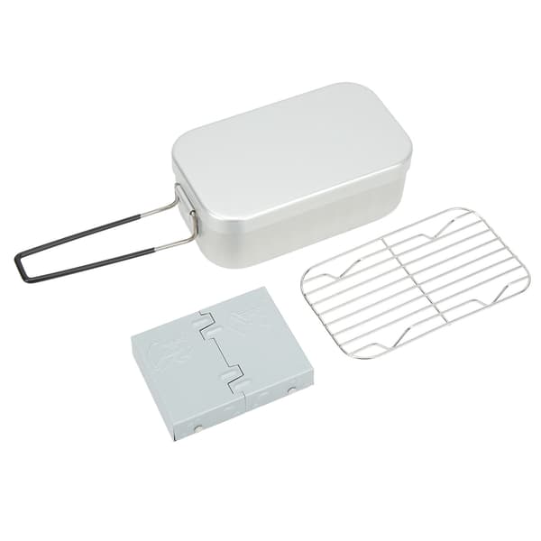 800 ml hopfällbar lunchlåda i aluminiumlegering med spritkök för camping och picknick