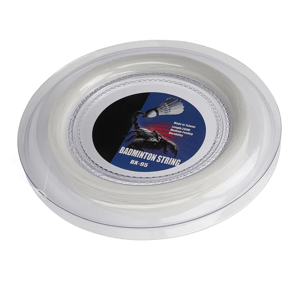 Badminton Racketstreng, Høy Elastisitet Harpiksfiber, Slitesterk, 200m, Hvit