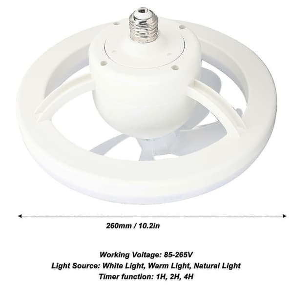 LED-loftventilatoren har en timerfunktion og giver mulighed for fjernjustering af ventilatorhastighed og belysning.