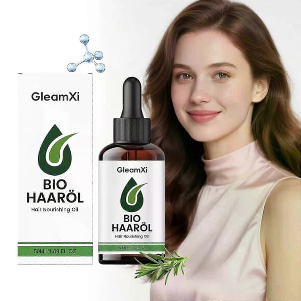Denne nærende hårolie indeholder rosmarinolie, olivenolie og E-vitamin.