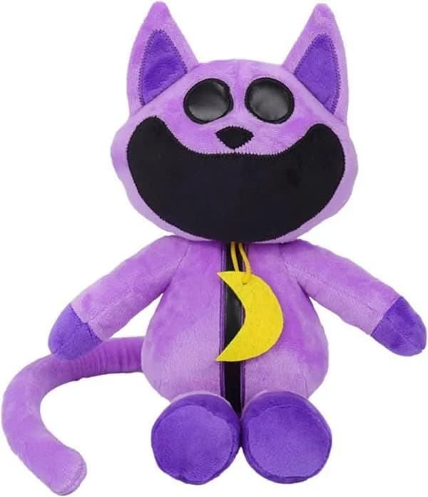 Smilende skræmmende dyreplys, sjov plyspude, blød dukke til børn (CatNap, 30 cm)