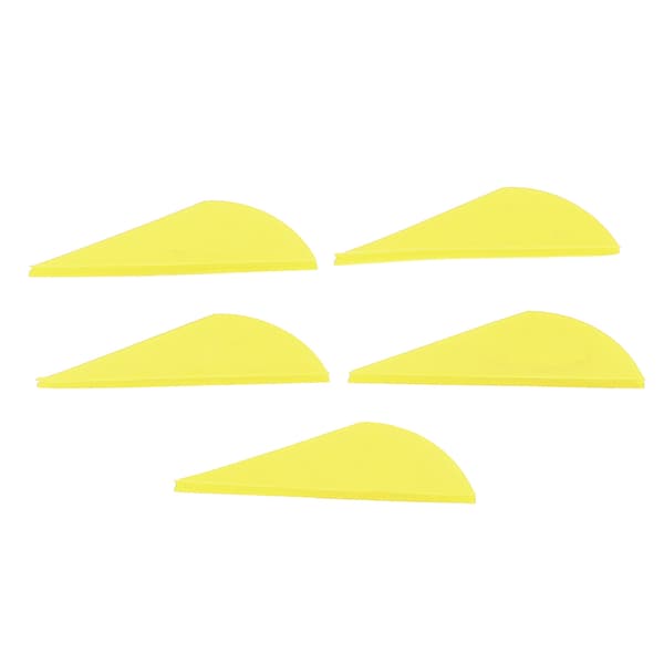 5 stk. gule dråpeformede plastpiler for bueskyting, skyting, jakt, DIY, aerodynamisk