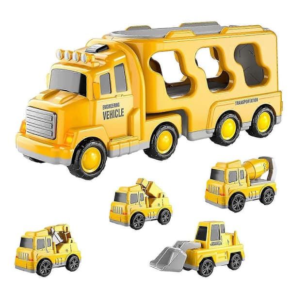 Lett musikk transport lastebil treghet ingeniør lastebil container tralle gutt barn leker klar... Yellow