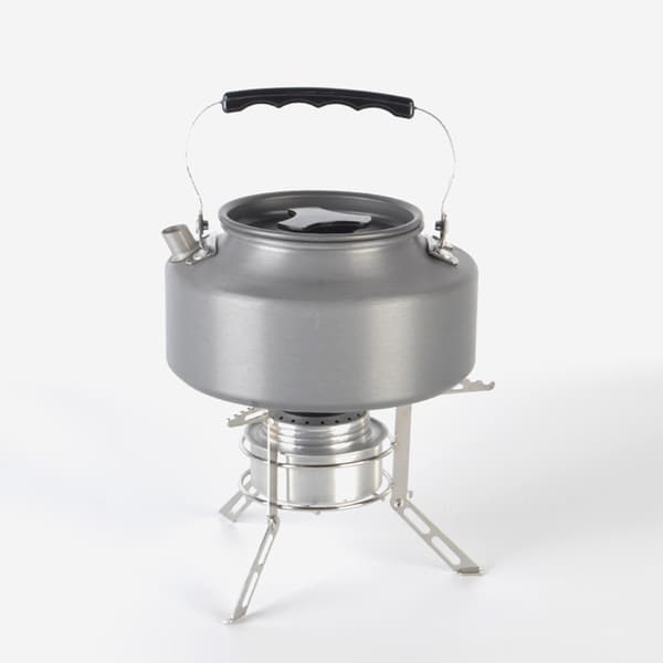 Rund Spritbrenner for Camping med Stativ, Rustfritt Stål, Bærbar for Piknik og Grill